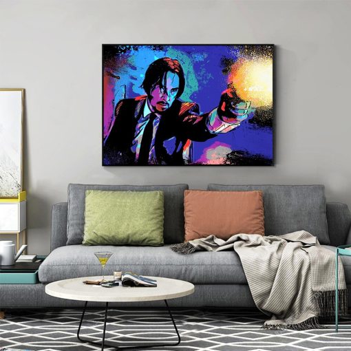 Famous Actor Keanu Reeves' Canvas Painting, John Wick's Movies - Print on Canvas