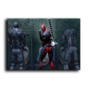 Funny Moment of Deadpool, Digital Art Painting Print on Canvas