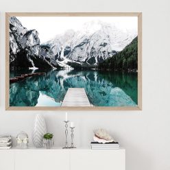 Modern Art of Scandinavian Nature Landscape Poster , Wall Art Nordic Style Print on Canvas