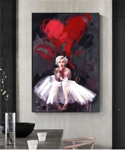 Marilyn Monroe Portrait Oil Painting, Abstract Wall Art Printed on Canvas