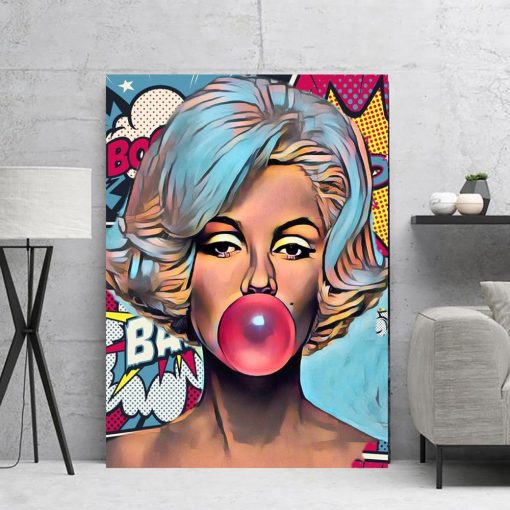 Pop Art Comic Illustration Marilyn Monroe Printed on Canvas