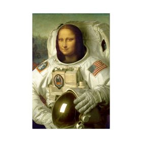 Funny Art Painting Mona Lisa is an astronaut, Modern Wall Decoration Printed on Canvas