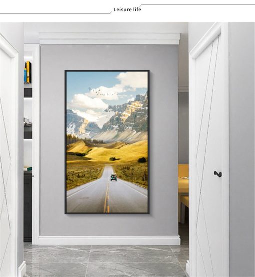 A Wonderful Nature Scenery Of Road Landscape - Print on Canvas