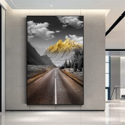 A Wonderful Nature Scenery Of Road Landscape - Print on Canvas