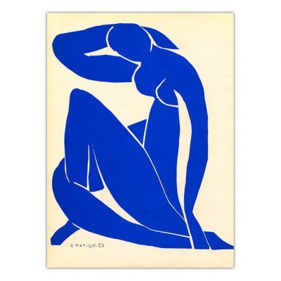 Abstract Blue Nudes Painting, Home Decoration Wall Art Printed on Canvas