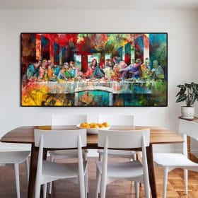 The Last Supper of Jesus and His Disciples Oil Painting, Wall Art Printed on Canvas