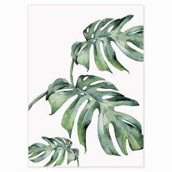 Scandinavian Style Tropical Plants Oil Painting, Modern Wall Art Printed on Canvas