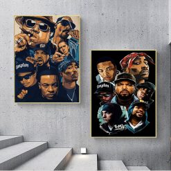 Rap and Hip Hop Music Stars Painting, Wall Art Printed on Canvas