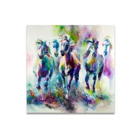 Abstract Art Colorful Horses Oil Painting - Printed on Canvas