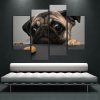 4Pcs Modern Art " Adorable Looking Dog " Printed on Canvas