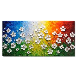 Abstract 3D Flowers Wall Art Painting Printed on Canvas