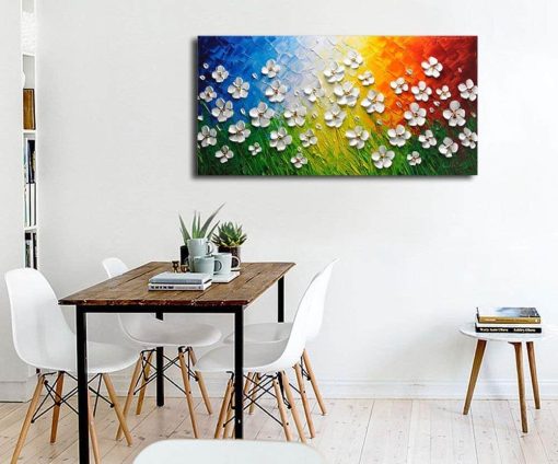 Abstract 3D Flowers Wall Art Painting Printed on Canvas