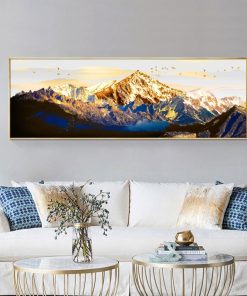 Golden Mountain in The Warmth of The Sun Printed on Canvas