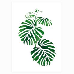 Scandinavian Style Tropical Plants Oil Painting, Modern Wall Art Printed on Canvas