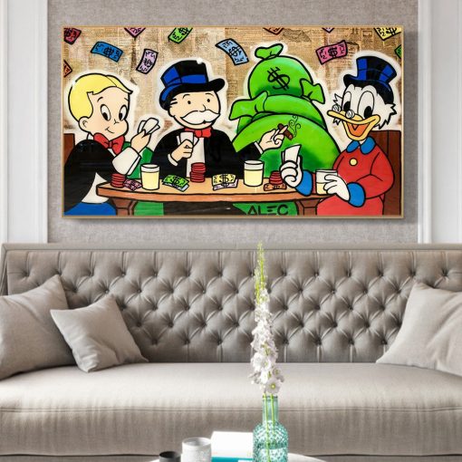 ALEC Monopoly Graffiti Art Painting Print on Canvas