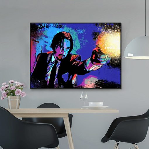 Famous Actor Keanu Reeves' Canvas Painting, John Wick's Movies - Print on Canvas