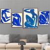 Abstract Blue Nudes Painting, Home Decoration Wall Art Printed on Canvas