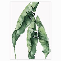 Scandinavian Style Tropical Plants Oil Painting, Modern Wall Art Printed on Canvas