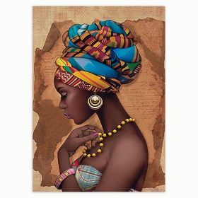 African Abstract Art Oil Painting, Modern Wall Art Printed on Canvas