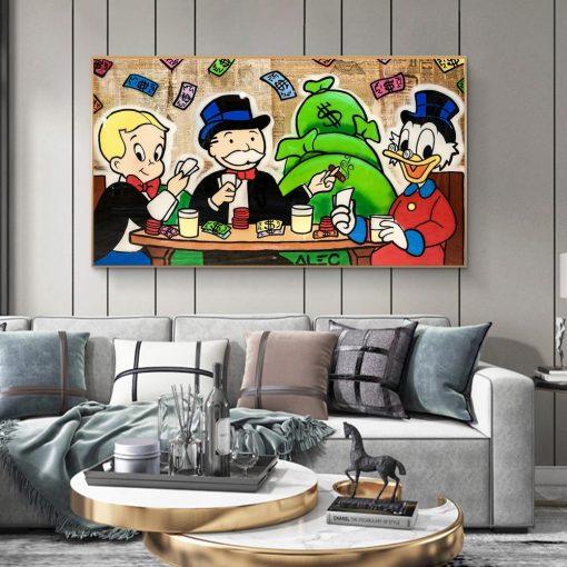 ALEC Monopoly Graffiti Art Painting Print on Canvas