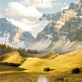 A Wonderful Nature Scenery Of Road Landscape - Print on Canvas