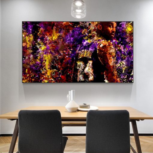 Basketball Star Painting of Kobe Bryant Modern Wall Art Printed On Canvas