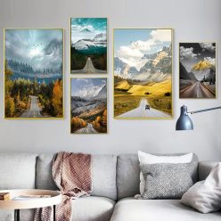 A Wonderful Nature Scenery Of Road Landscape - Print on Canvas