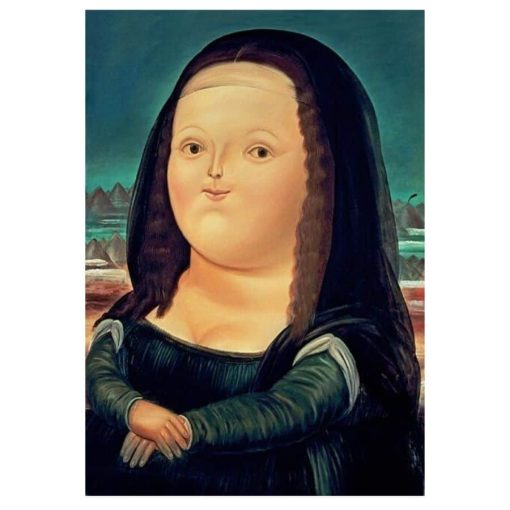 Funny Mona Lisa Canvas Art Painting Print on Canvas - Image 2