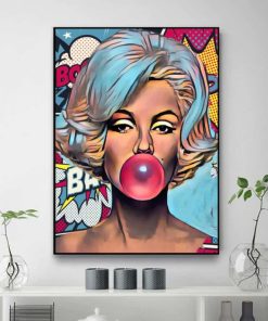 Pop Art Comic Illustration Marilyn Monroe Printed on Canvas