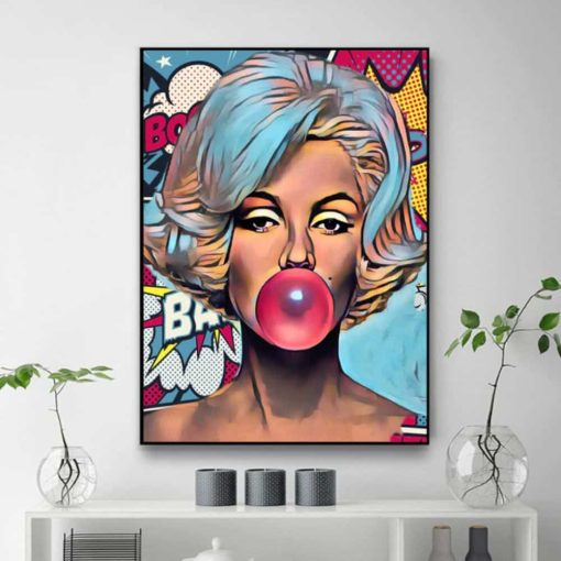 Pop Art Comic Illustration Marilyn Monroe Printed on Canvas