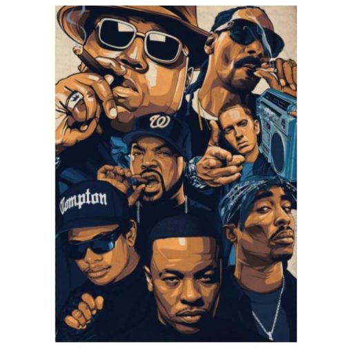 Rap and Hip Hop Music Stars Painting Wall Art Printed on Canvas - Image 3