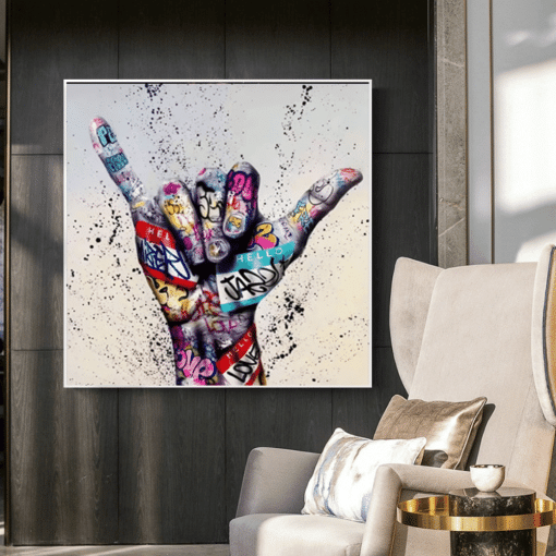 Graffiti Art The Shake Sign Modern Abstract Wall Art Printed on Canvas