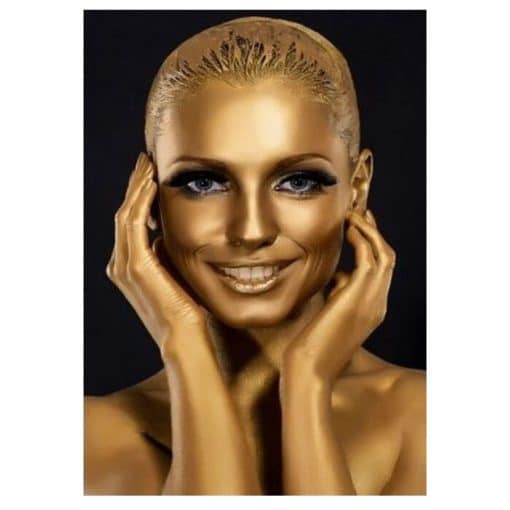 Beautiful and Elegant Canvas Art of Woman Portrait with Gold Makeup - Print on Canvas - Image 4