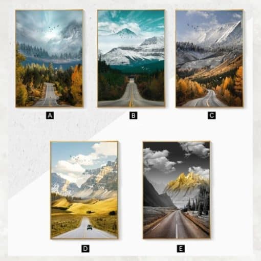 Wonderful Nature Scenery Of Road Landscape Printed on Canvas - Image 7