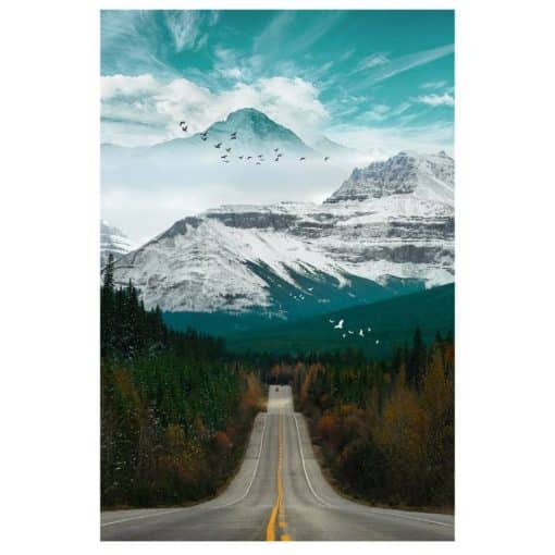 Wonderful Nature Scenery Of Road Landscape Printed on Canvas - Image 3