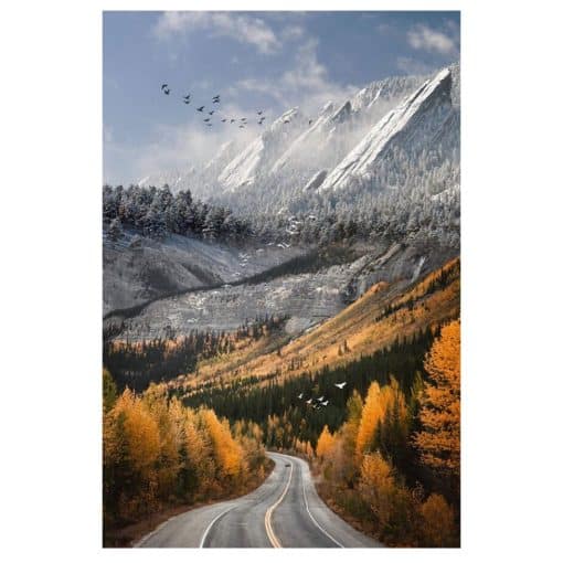 Wonderful Nature Scenery Of Road Landscape Printed on Canvas - Image 4