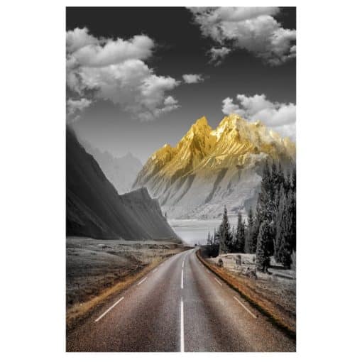Wonderful Nature Scenery Of Road Landscape Printed on Canvas - Image 6