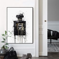 Modern Abstract Art Canvas Painting Wall Poster and Prints Abstract Black Perfume Bottle Pictures for Living Room Home Decor