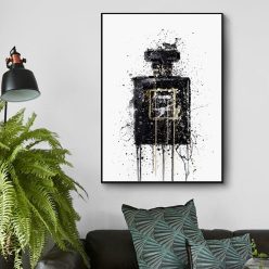 Modern Abstract Art Canvas Painting Wall Poster and Prints Abstract Black Perfume Bottle Pictures for Living Room Home Decor