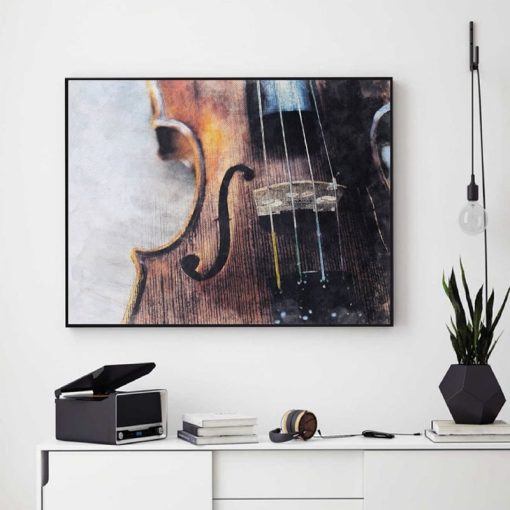 Violin Instrument Canvas Poster Prints College of Music Wall Art Painting