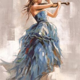 Modern Abstract Portrait Posters and Prints Wall Art Canvas Painting the Violin Player Decorative Pictures for Living Room Decor