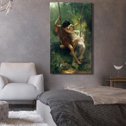 France Painter Pierre Auguste Cot's Springtime Posters Print on Canvas Wall Art Canvas Famous Painting for Living Room Decor