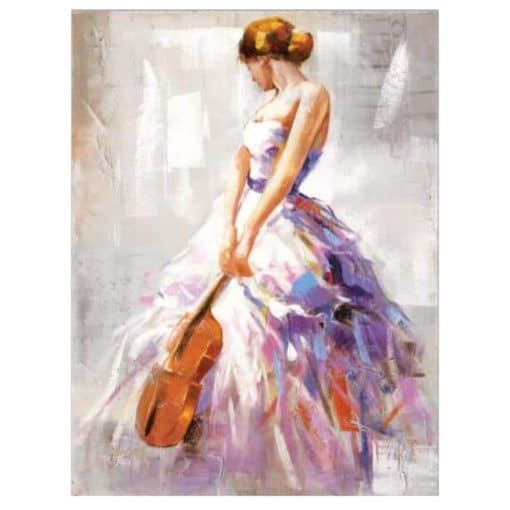 Abstract Wall Art the Violin Player Printed on Canvas - Image 2