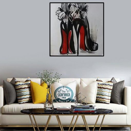 Women High Heels Shoes Graffiti Art Canvas Painting on The Wall Graffiti Posters Prints Wall Picture for Living Room Decor Home