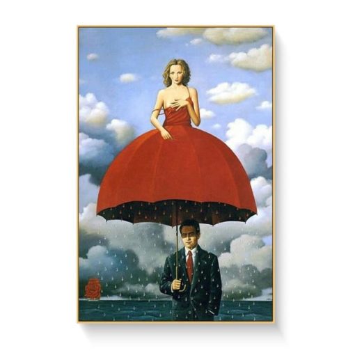 Rene Magritte Canvas Painting Surrealism Classic Artwork Reproduction Posters and Print Wall Art Picture for Living Room Cuadros