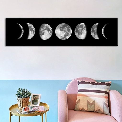 Moon Phase Nordic Canvas Posters and Prints Minimalist Luna Wall Art Abstract Painting Decoration Pictures Modern Home Decor