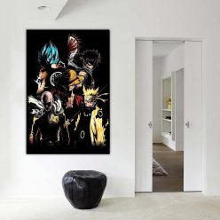 Japan Anime Cartoon Characters Poster Canvas Painting Goku Naruto Luffy Posters Prints Wall Art Picture Kids Room Decor Cuadros