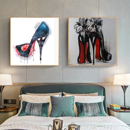 Women High Heels Shoes Graffiti Art Canvas Painting on The Wall Graffiti Posters Prints Wall Picture for Living Room Decor Home