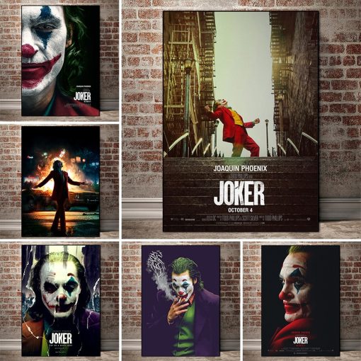 Movie Joker Canvas Poster Comics Oil Painting on Canvas Cuadros Posters and Prints Wall Art Picture for Living Room