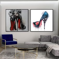 Women High Heels Shoes Graffiti Art Canvas Painting on The Wall Graffiti Posters Prints Wall Picture for Living Room Decor Home